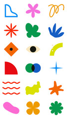 Poster - PNG abstract shape element set, transparent background
