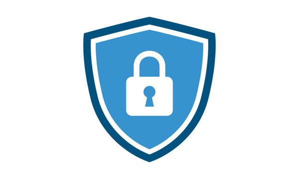 Secure internet icon. Protective shield sign digital security with the image of a padlock. Symbol security protection web. Vector illustration.