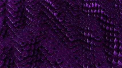 3D Purple Cylinders Waves Abstract Motion Graphics