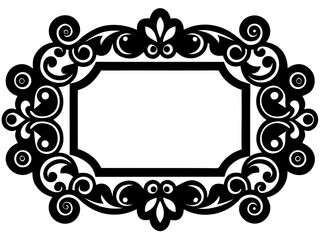 Poster - Discover an elegant rectangular frame element perfect for showcasing artwork, designs, or cherished memories with a sophisticated border, silhouette