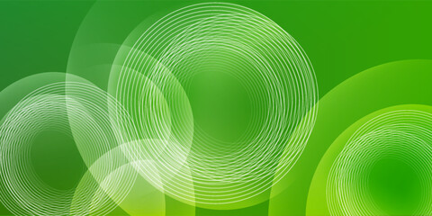 Poster - Minimalist soft Abstract Background in Gradient green and white Tones with Circles. Circle effect style geometric, abstract background.
