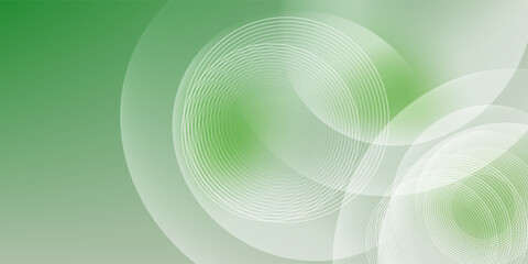 Poster - Minimalist soft Abstract Background in Gradient green and white Tones with Circles. Circle effect style geometric, abstract background.