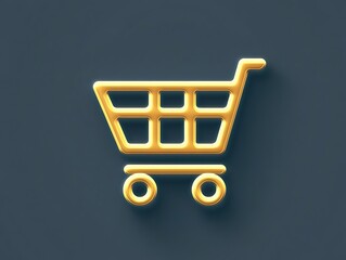 Leinwandbilder - Shopping cart icon with dynamic lighting, isolated on a dark grey background
