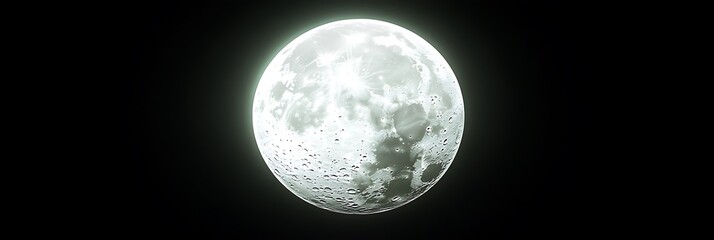 Leinwandbilder - Ultra-clear vector of a glowing white moon icon against a solid black background