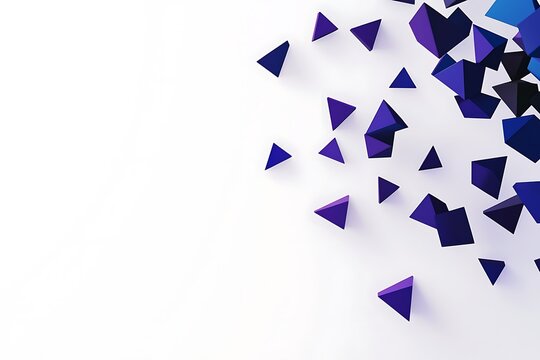 Abstract geometric background with purple pyramids on white, modern minimalistic design
