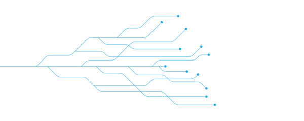 Aufkleber - Abstract white blue digital technology futuristic circuit board background design.