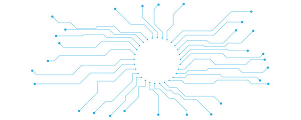 Aufkleber - Abstract white blue digital technology futuristic circuit board background design.