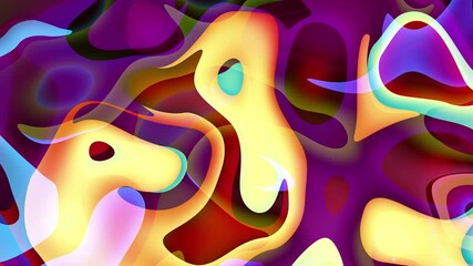 Poster - Abstract looping 4k video. Seamless abstract wavy psychedelic background for loop playback. Moving wavy surface.