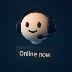 Poster - A friendly customer service avatar with a headset smiles, the 