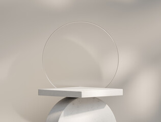 Poster - Minimal Square White Podium Platform For Product Display Showcase 3D Rendering	
