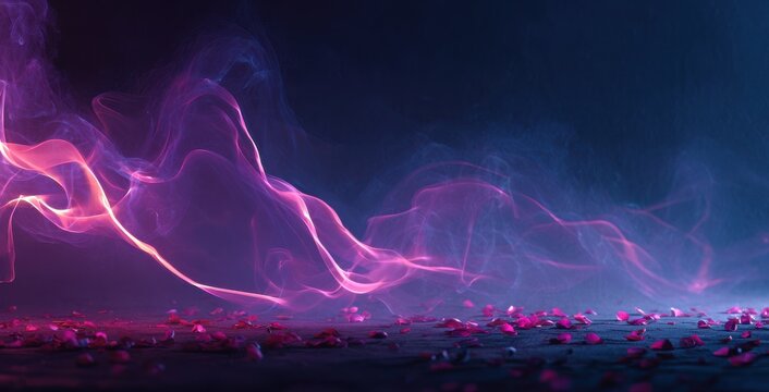 Abstract Purple and Pink Smoke Wave Digital Art