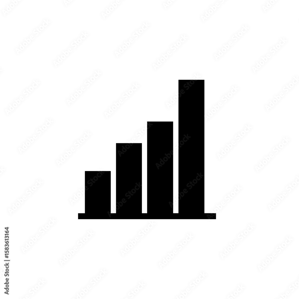 Vertical bar graph showing increasing values from left to right in a ...
