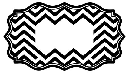 Fototapete - A striking black silhouette frame border features a stylish chevron zigzag pattern, perfect for adding a modern decorative element to any design.