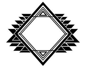 Fototapete - A bold black geometric border featuring a symmetrical triangle silhouette creates a striking graphic element with sharp, crisp edges.