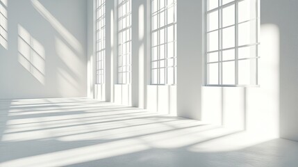 Poster - Bright Empty Space with Large Windows and Soft Shadows