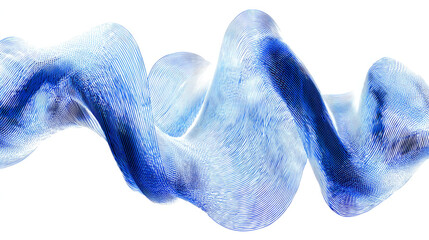 Poster - Abstract blue line wave background