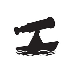 Fototapete - Boat Telescope icon Design Illustrations. editable web icons