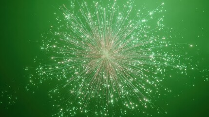 Poster - A stunning burst of lights against a green background, perfect for enhancing designs and digital artworks.
