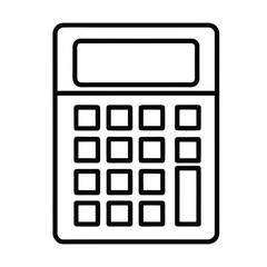 Poster - Clean outline calculator icon design on a white background