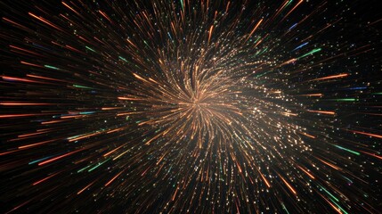 Poster - A vibrant display of colorful sparkler lights creating a mesmerizing burst of energy in the night sky.