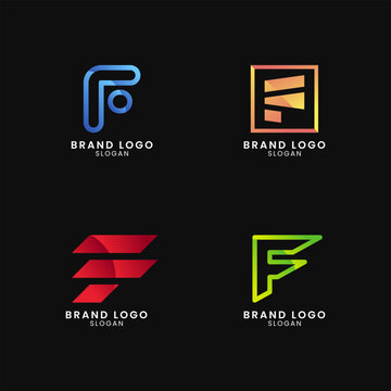 Colorful Letter F Logo with Gradient Style. Abstract, Creative, Professional and Minimal Logo for Business, Company Brand Identity, and Startup Eps 10