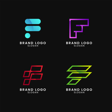 Colorful Letter F Logo with Gradient Style. Abstract, Creative, Professional and Minimal Logo for Business, Company Brand Identity, and Startup Eps 10