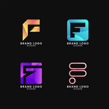 Colorful Letter F Logo with Gradient Style. Abstract, Creative, Professional and Minimal Logo for Business, Company Brand Identity, and Startup Eps 10