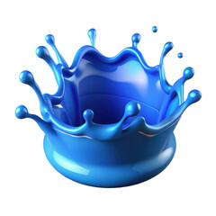 Leinwandbilder - Blue paint splash liquid motion graphic design element abstract illustration for background and wallpaper use