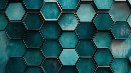 Poster - Creating a stunning hexagonal pattern with overlapping elements in digital design online gallery graphic art abstract environment top-down viewpoint