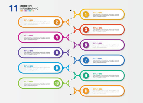 Infographic design with icons and 11 options or steps. Infographics business concept 