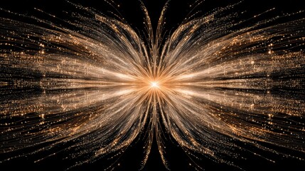 Poster - Stunning abstract image showcasing dynamic energy and light trails radiating from a central point.
