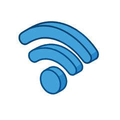 Fototapete - Wi-Fi signal illustrated on transparent background as a digital tech icon. Wi-Fi signal design on a transparent backdrop presents modern wireless technology, connectivity, and network access,