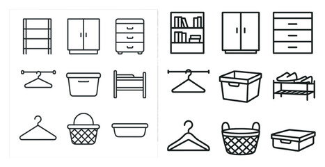 Poster - Variety of furniture items, including a dresser, a bookshelf, a bed, and a closet. The furniture is arranged in a way that creates a sense of organization and order