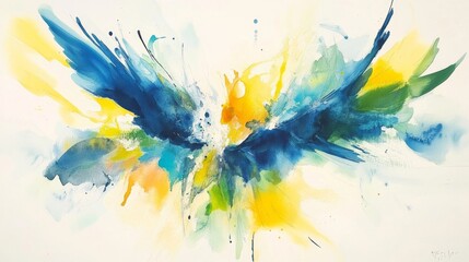 Poster - Colorful watercolor showcase inspiring abstract art in a creative studio environment