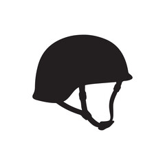 Fototapete - Military helmet silhouette vector flat illustration design.on white background