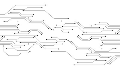 Wall Mural - technology black circuit diagram concept. high-tech circuit board connection system.vector abstract 