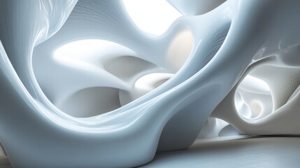 Poster - Creating a futuristic atmosphere with smooth fluid surfaces in modern interior spaces
