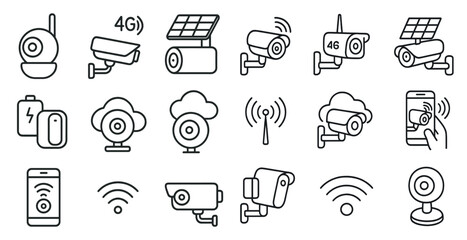 Fototapete - Collection of various security and surveillance devices, including cameras, cell phones, and other electronic devices