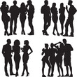 © Umar - Silhouettes of young people socializing, having fun, and enjoying drinks together, perfect for representing friendship, celebration, and social gatherings