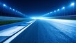 © Simon - Asphalt surface racing track corner in night motion blur