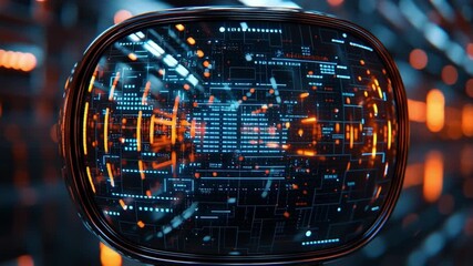 Poster - Digital Nexus: Intricate circuits and glowing lines coalesce within a futuristic screen, showcasing the elegance of technology and digital interconnectedness.