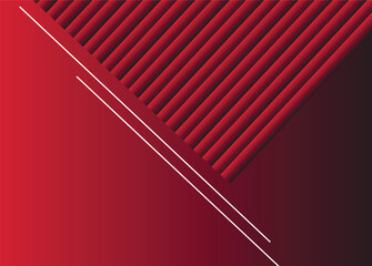 Poster - Red background of modern abstract minimalist lines geometric shapes with vector elements.