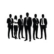 © Sneha - Silhouette of Business Team Diverse Group of Professionals in Suits Corporate Teamwork Leadership Concept