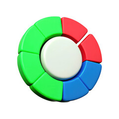 Poster - Colorful segmented circle with white center isolated on transparent background