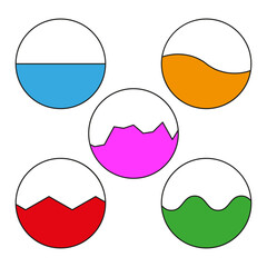Poster - Liquid fill shapes. Colorful abstract elements. Geometric modern forms. Rounded square graphic.