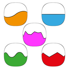 Poster - Liquid fill shapes. Colorful abstract elements. Geometric modern forms. Rounded square graphic.