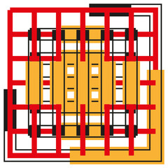 Poster - Geometric square grid. Bold color Vector. Abstract modern pattern. Dynamic graphic illustration.