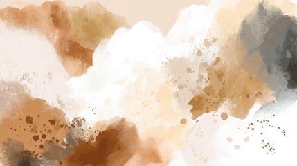 Poster - Watercolor abstract art background vector. Wallpaper design with paint brush beige watercolor. Illustration for prints, wall art, cover and invitation cards., no logos, no brands