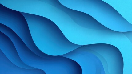 Poster - Abstract blue paper cutout curvy shapes layered, vector illustration in paper cut style. layout for business card, presentations, flyers or posters., no logos, no brands