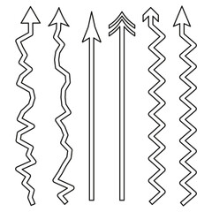 Poster - Diverse arrow set. Directional line shapes. Navigation Vector elements. Path indication symbols